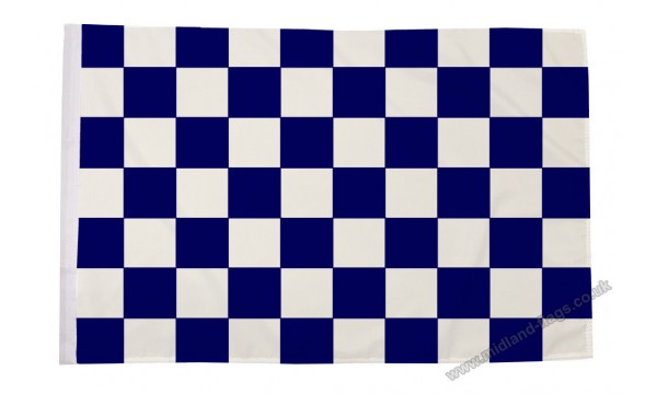 Navy Blue and White Check Flag (Sleeved)